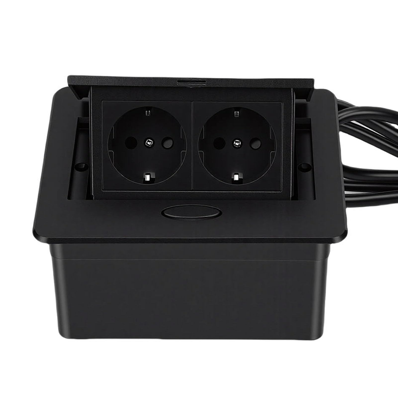 Generic Scatola di Derivazione da Incasso Elegante Presa Elettrica Pop-up a 2 Gang e 2 Poli per Ufficio, Casa, Lega di Alluminio (Spina europea 220 V)