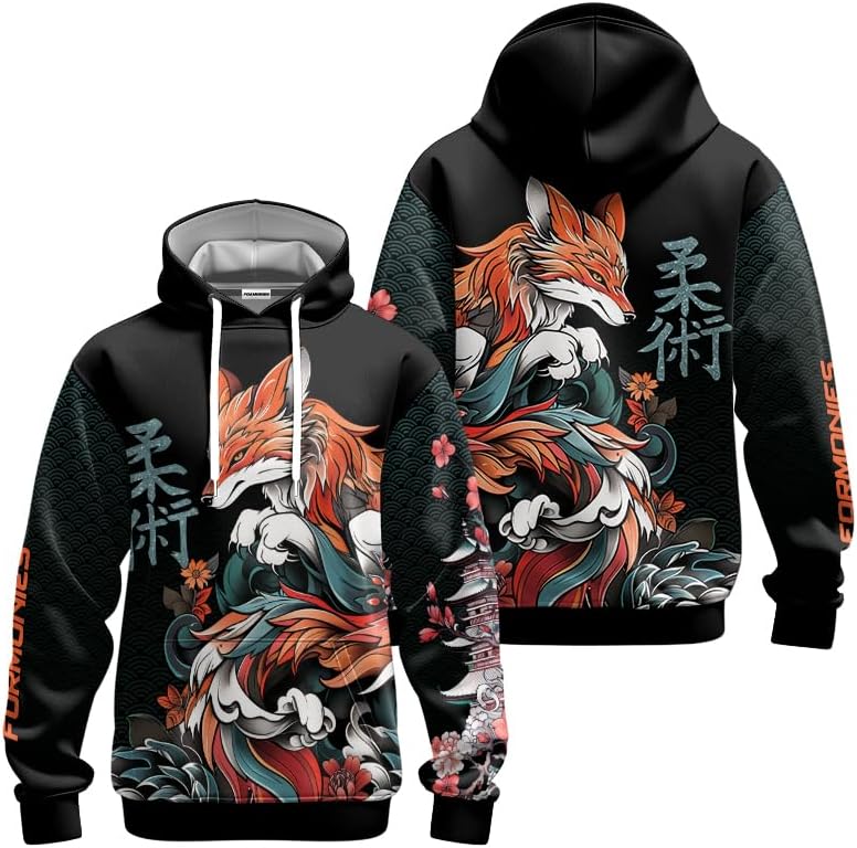 Samurai Mens Hooded Sweatshirt 3D Printed Graphic Pullover Streetwear Hoodies for Men and Women