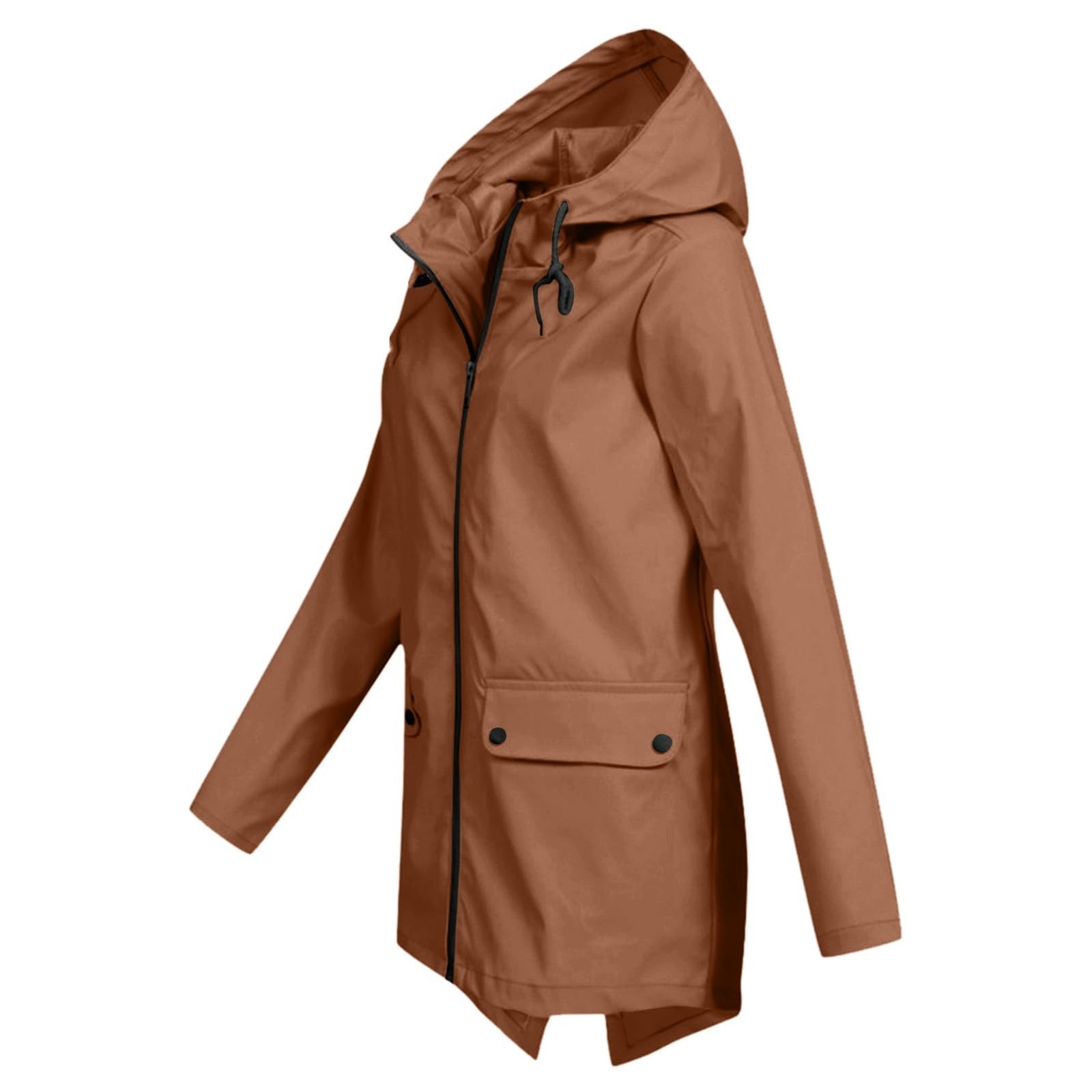 Damska bluza z kapturem, wodoszczelna, lekka kurtka z kieszeniami, kurtka treningowa, outdoorowa kurtka przeciwdeszczowa