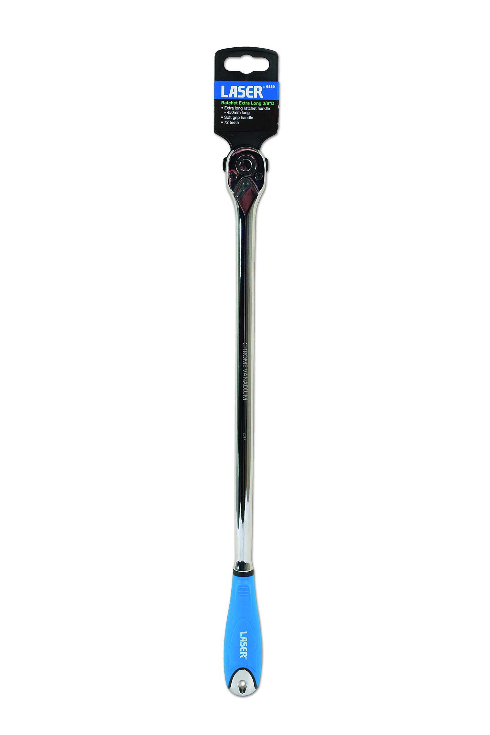 Laser 6889 Extra Long Ratchet 3/8"D, Chrome - Image 2
