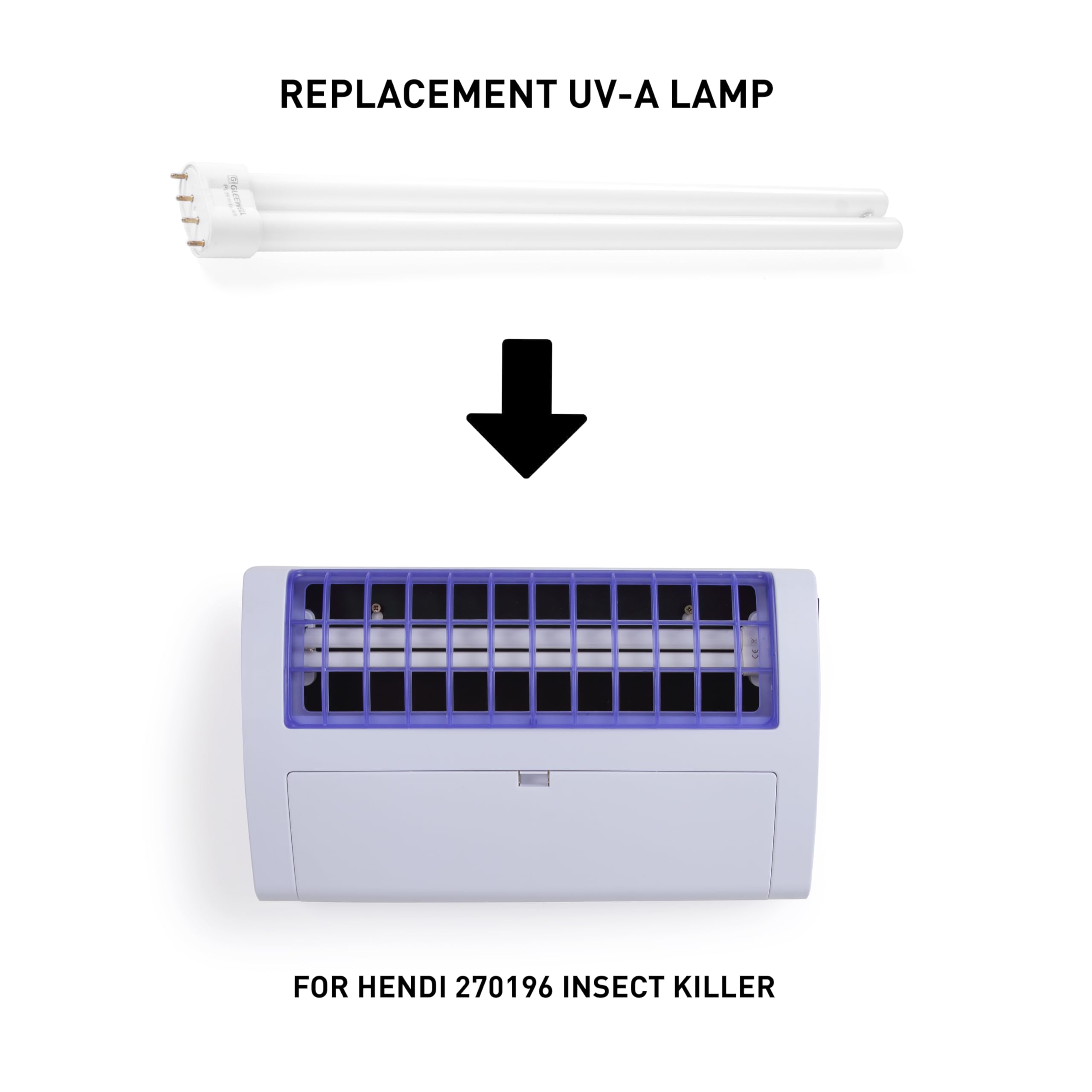 HENDI Lampe de Rechange 36W pour destructeur de Mouches et d’Insectes électrique, Compatible avec modèle 270196, Tube Fluorescent UV-A incassable, 230V, 415x43x(H) 21mm