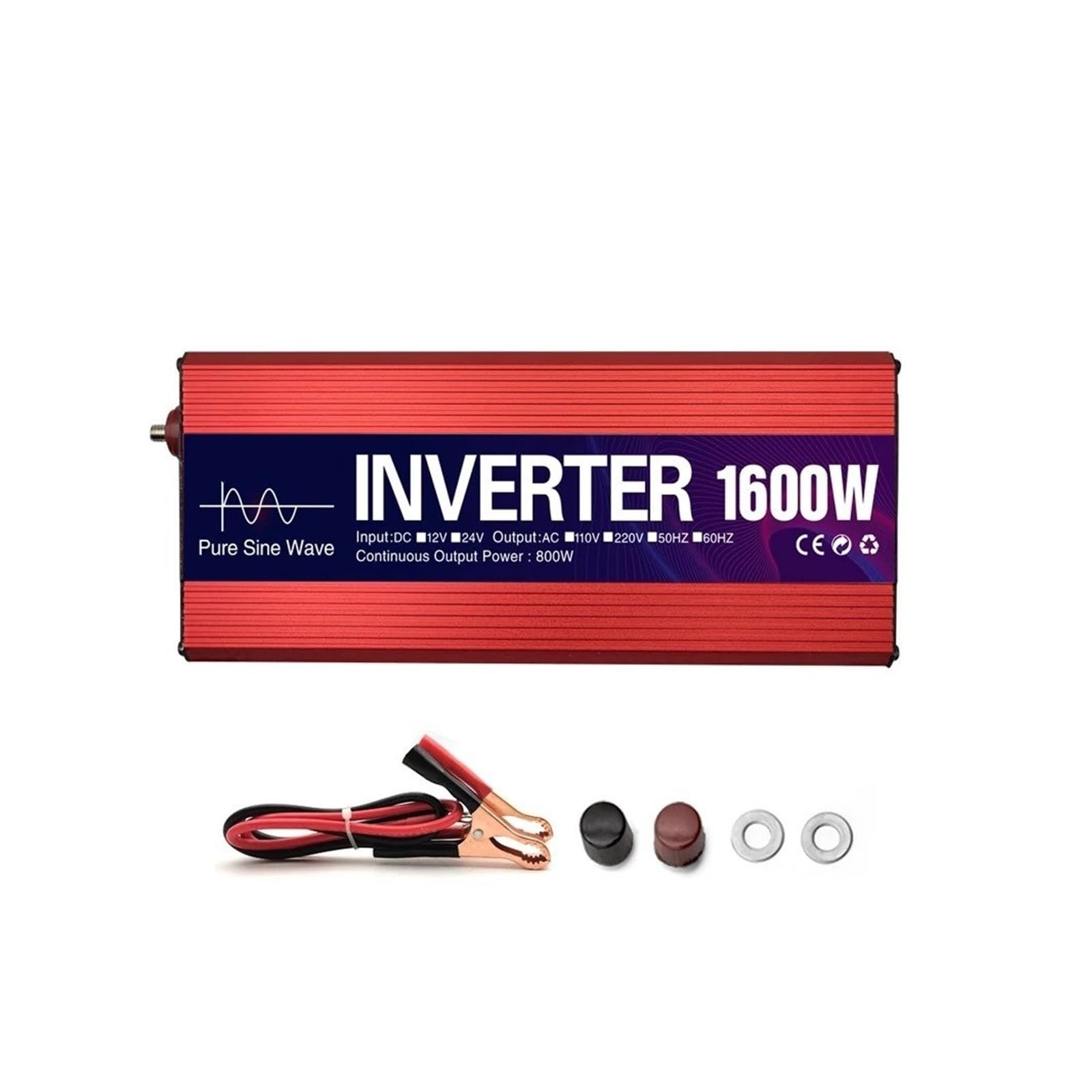 Inversor Corriente Convertidor Solar De Onda Sinusoidal Pura De 1000 W 1600 W 2200 W Y 3000 W CC 12 V/24 V A CA 110 V/220 V 50 Hz/60 Hz Transformador De Voltaje. Transformador(24V,110V,1600W)