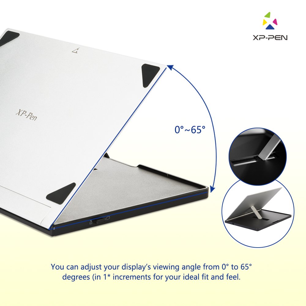 XPPen AC18 Supporto per tavoletta Grafica, Supporto Antiscivolo in Metallo per Artist 12 / Artist13.3Pro V2/ Artist15.6Pro V2, Argento