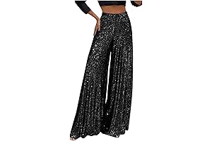 Uillui Sequin Glitter Palazzo Pants for Women