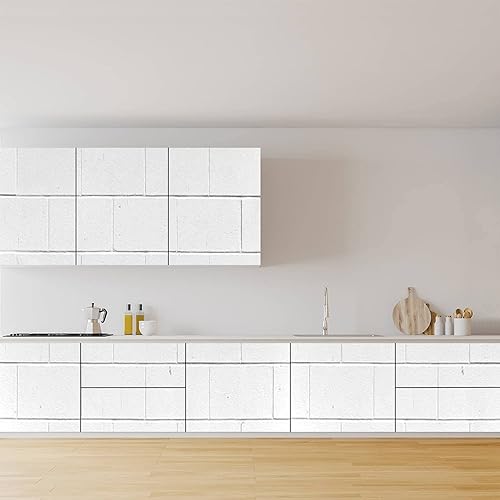 Miniatura 3 de White Cinderblock Wall PVC Wallpaper Removable Self-Adhesive Contact Paper Peel and Stick Waterproof Wallpaper Indoor Decoration Living Room TV