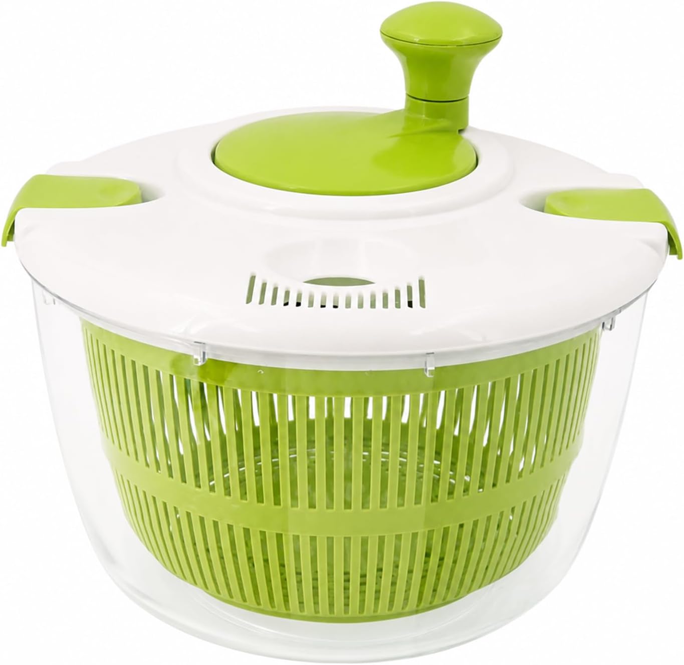 Salad Spinner, Lettuce Spinner with Drain, Vegetable and Fruit Washer, Salad Dryer for Washing, Spinning, and Drying Greens, Fruits and Vegetables, 5.3 Quarts Capacity