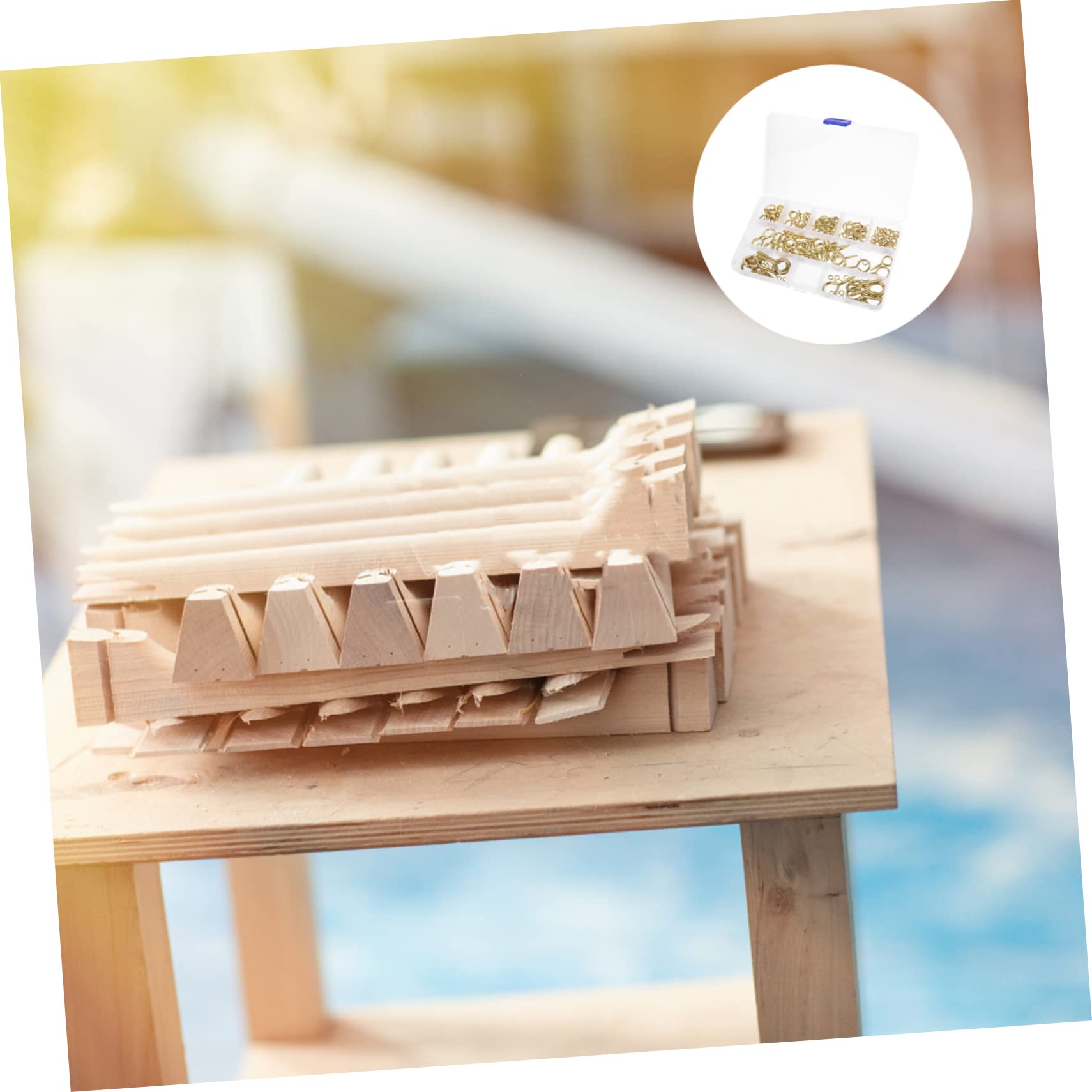 Cabilock Alloy Screw Hooks q Screw Hooks for Ceiling String Light 90pcs Storage Box