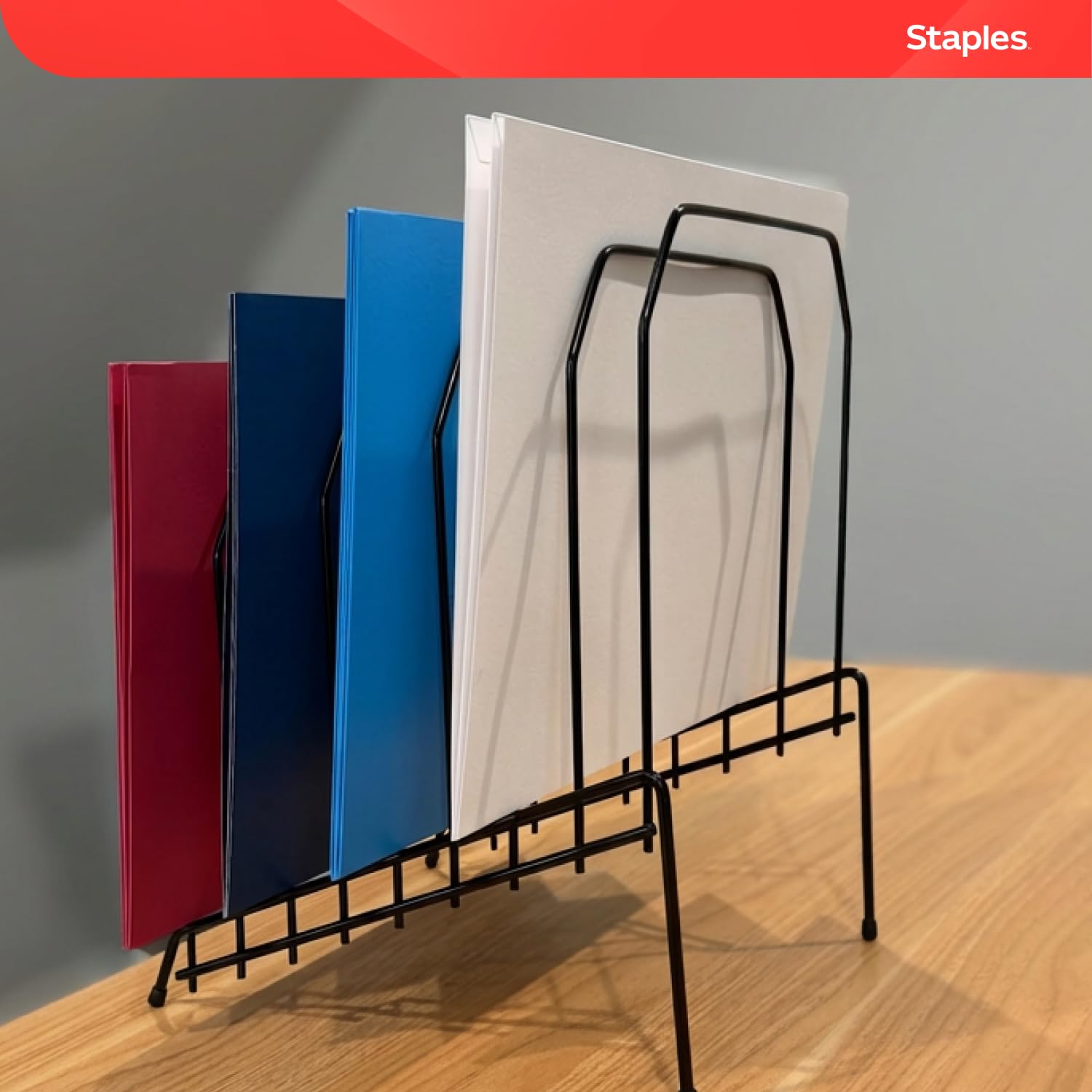 Staples; metal incline desktop file Sorter, 8 scomparti, nero