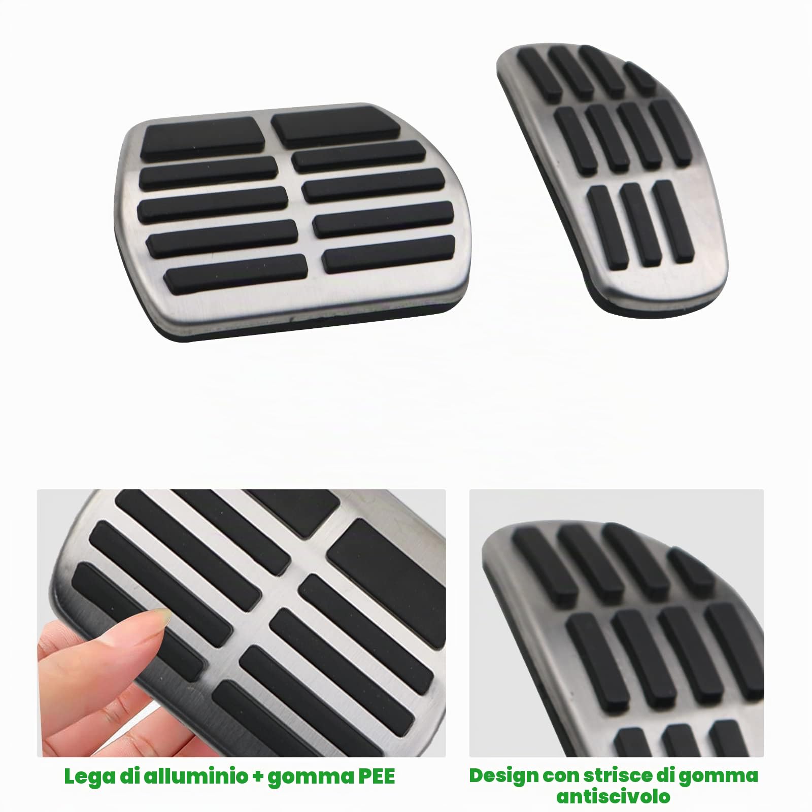 YEE PIN Antiscivolo Nissa-n X-Trail T32 Qashqai J11 J12, protezione pedale in lega di alluminio per prestazioni accelerate del freno, coperture per pedale dell'accelerazione (per automatico)