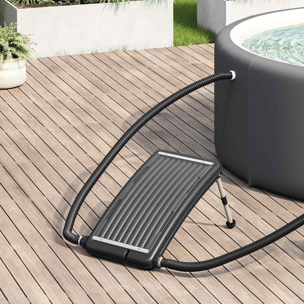 vidaXL Gebogene Solar Heizung für Pool Solarheizung Schwimmbadheizung Wärme Sonnenkollektor Poolheizung Solarmodul 72,5x46cm Schwarz