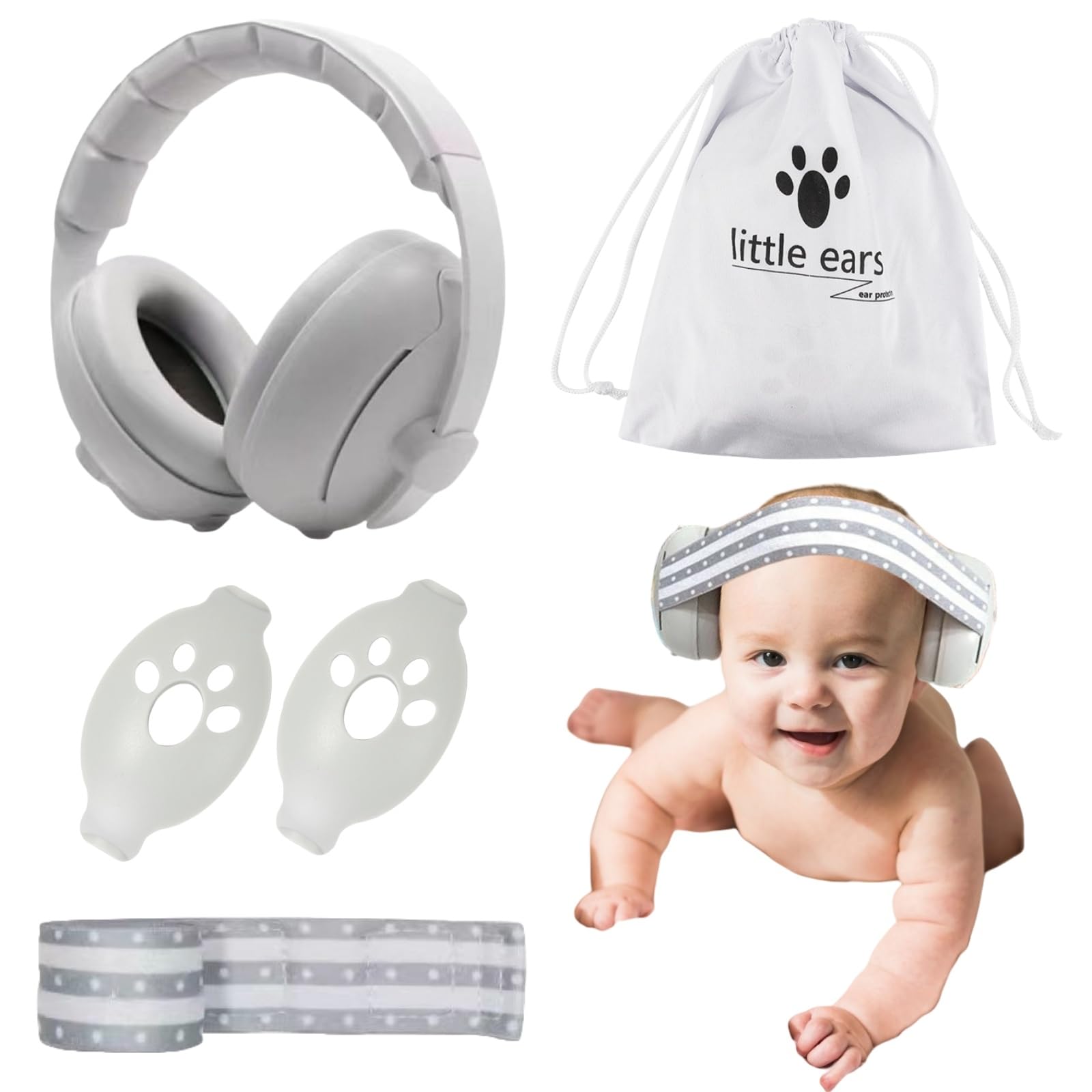2 in 1 Cuffie Antirumore Neonato,Cuffie Antirumore,Cuffie Antirumore Bambini,Protettori Acustici per Neonati,Cuffie Antirumore Neonato Riduzione,Protezioni Acustiche per Bambini