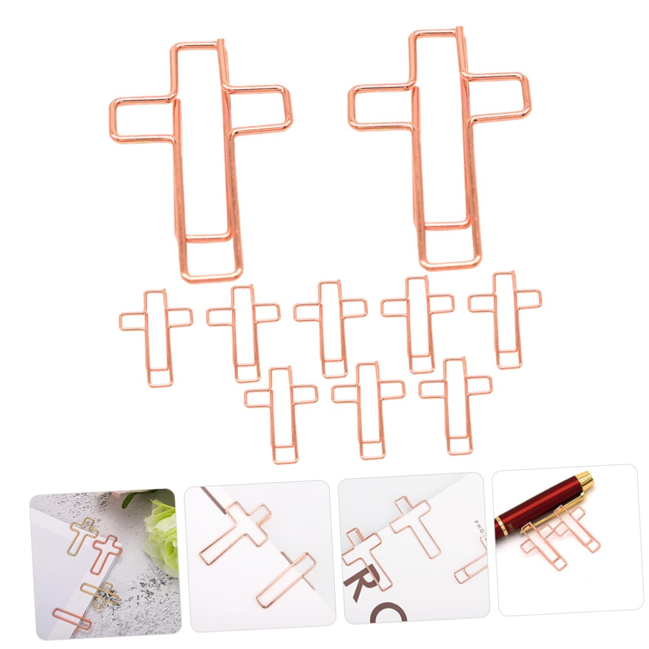 OSALADI Lot de 10 Trombones Métalliques Croisés Design Créatif, Multifonctionnels et Compacts, pour Bureau, École et Organisation de Documents