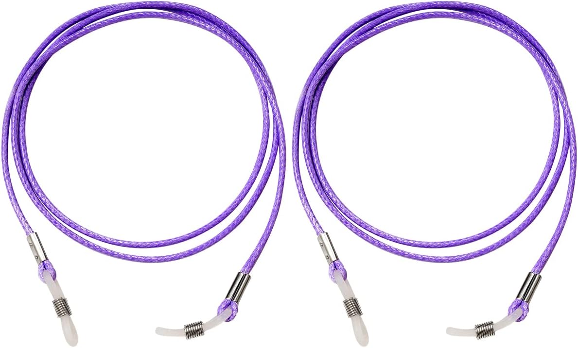 ECYC 2 Pcs Eyeglasses String Holder Straps Cord, Premium Eyeglasses Chains Glasses Holder Chains for Men Women,Dark Purple