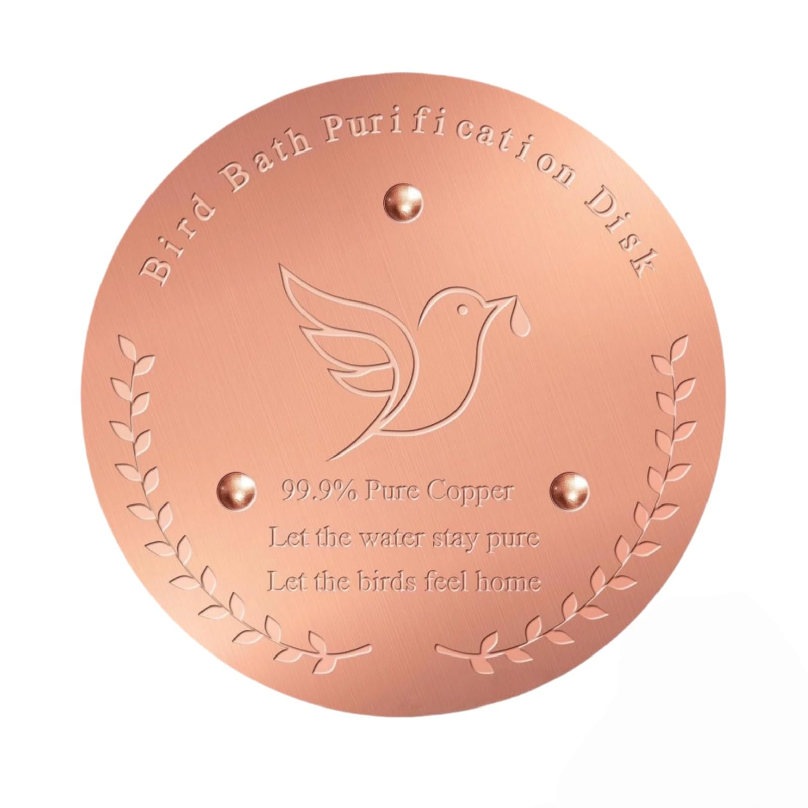 Duminyu Bird Bath Copper Disk,99.99% Pure Copper Plate for Bird Baths & Bird Feeders,0.6mm Self-Cleaning Purification Disc Keeps Water Fresh Year-Round,Heated/Solar Bird Bath Compatible,Round