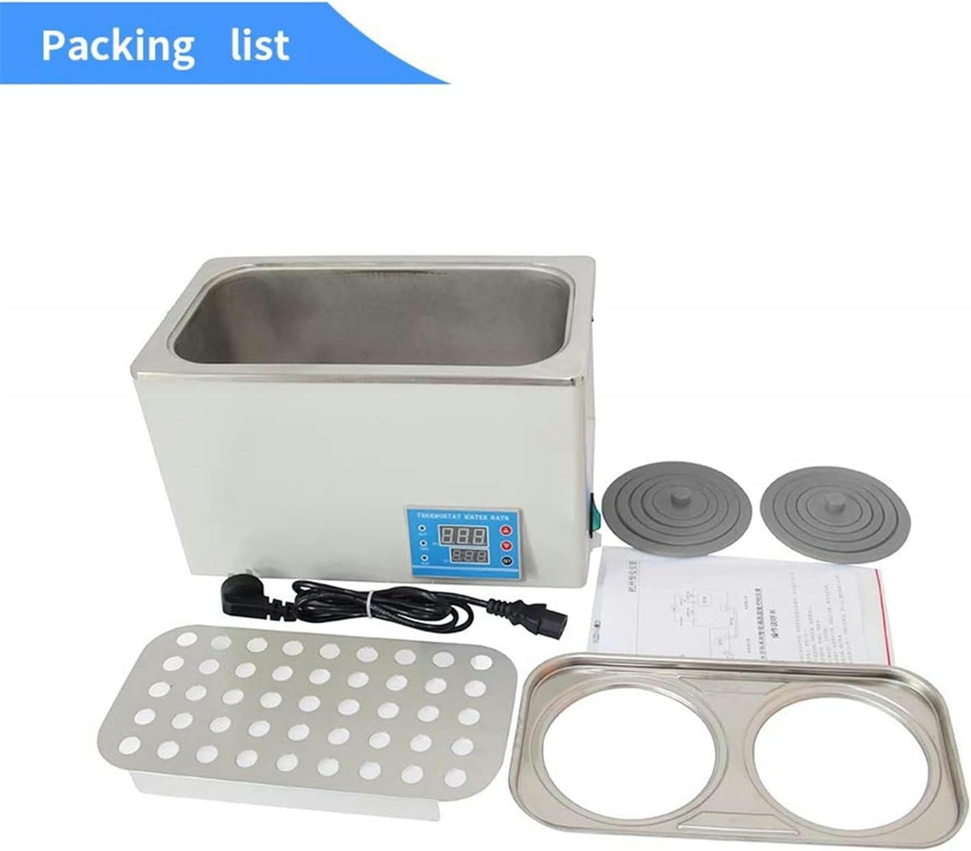 Baño María digital de laboratorio a temperatura constante, calentador de agua eléctrico de 600 W, baño María de laboratorio a temperatura constante con calefacción científica, suministros para baños