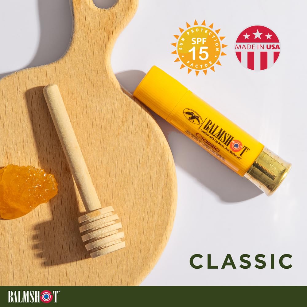 BALMSHOT Lip Balm - Multipack of four (4) BALMSHOT SPF 15 Lip Balms