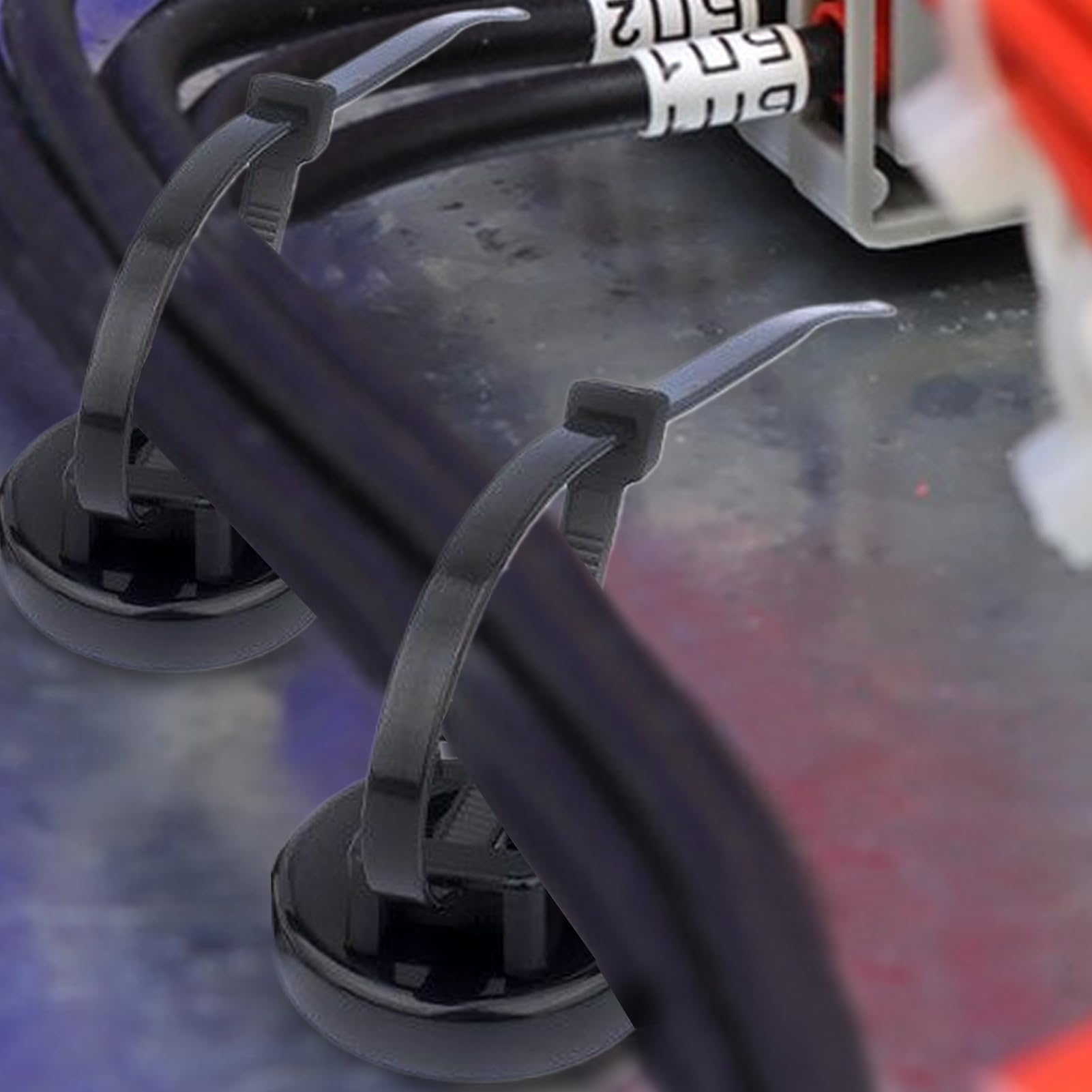 Magnetic Cable Tie Holder, Magnetic Wire Holder Zip Tie Mount, Space-Saving Cord Organizer Bracket for Workshop Backyard Tool House Garden Study Basement Working Space