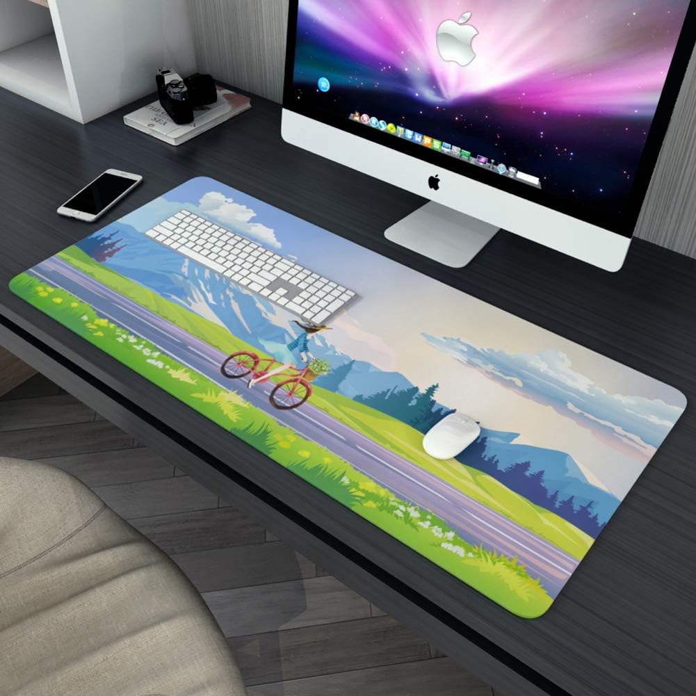 Extended Gaming Mouse Pad,thick Waterproof Computer Desk Mat Not-slip Rubber Base Mousepad Durable Comfortable Pain Relief-b 400x900mm