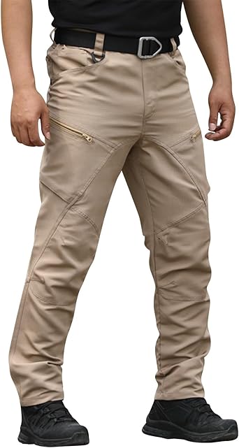 OIOLOYJM Military Cargo Pants for Men Hiking Relaxed Fit Work Waterproof Stretch Tactical Lightweight Outdoor Travel Pant