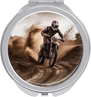 Portable Travel Makeup Mirror, Motocross Prin...