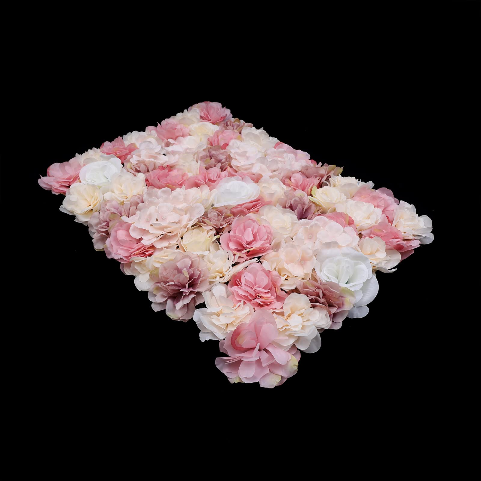 12 piezas Panel de pared de flores artificiales, pared de rosas artificiales, fondo para hogar, boda, fiesta, manualidades, decoración floral 40 x 60 cm
