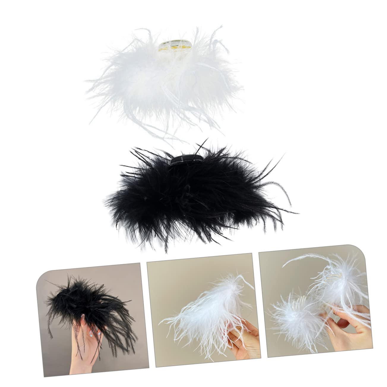 FRCOLOR 6pezzi Plume Hair Clips e Eleganti Fermagli Per Stile Per Donne Accessori Moda Per Cerimonie e Occasioni Speciali