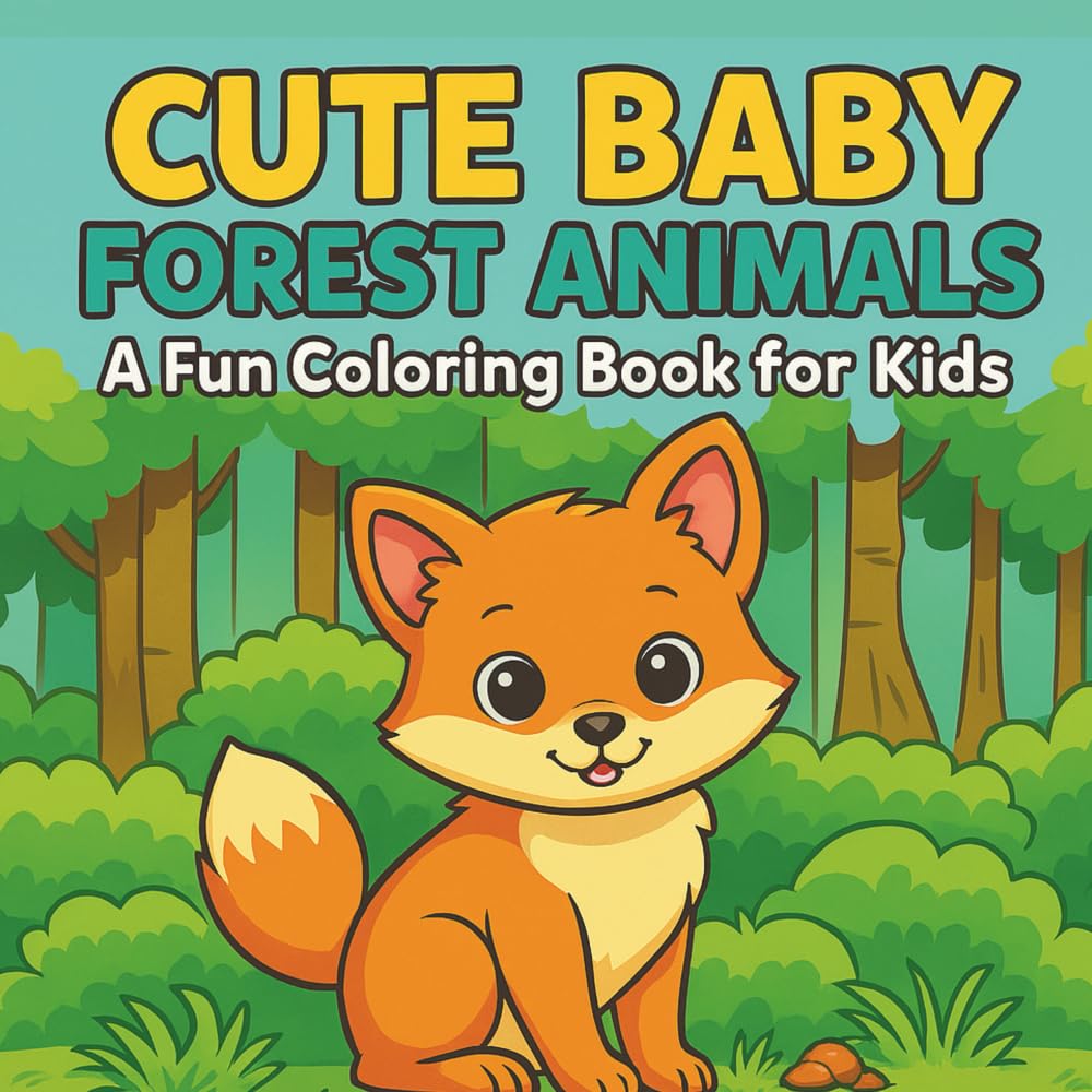 Cute Baby Forest Animals: A Fun Coloring Book for Kids