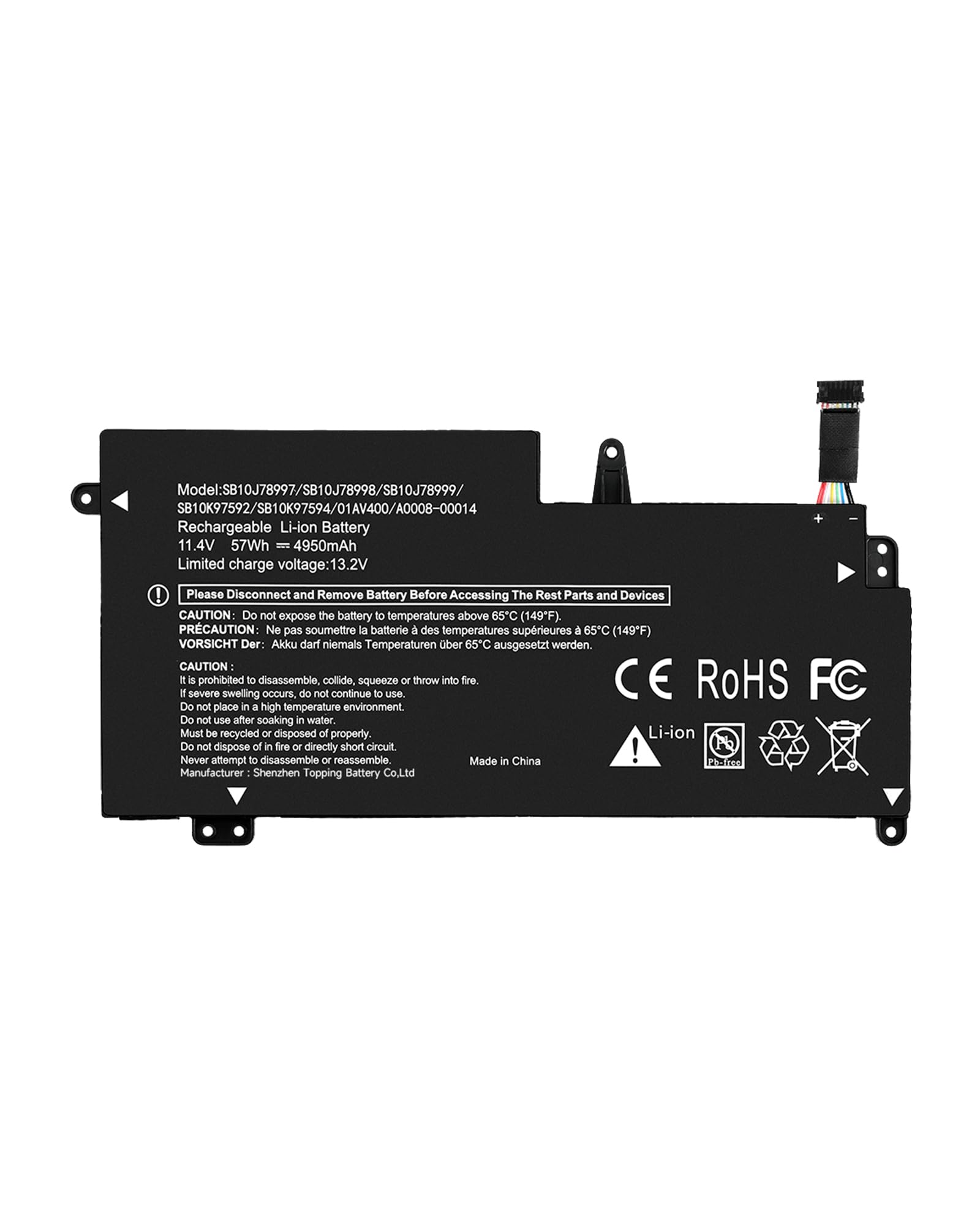 SB10J78997 Laptop Batteria per Lenovo ThinkPad 13 1st 2nd Gen