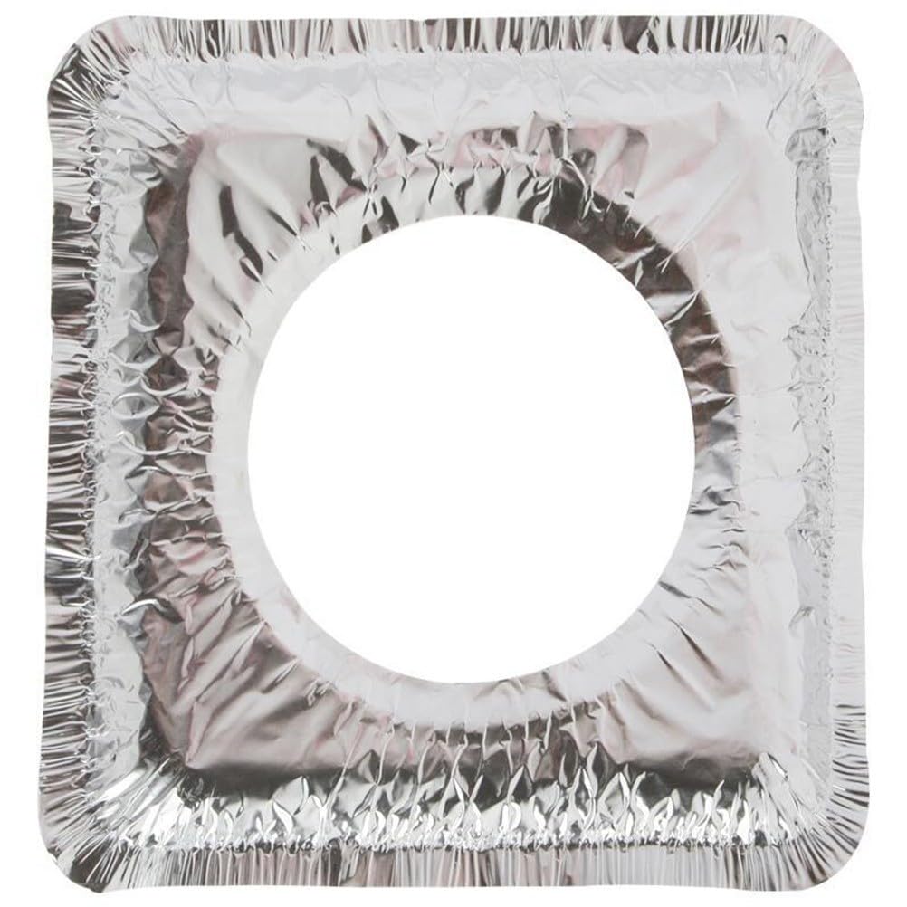 STOBAZA Reusable Gas Stove Protector Liners 60pcs Aluminum Foil Oil Proof Square Covers Heat Resistant Cleaning Pads for Kitchen Oven Maintenance