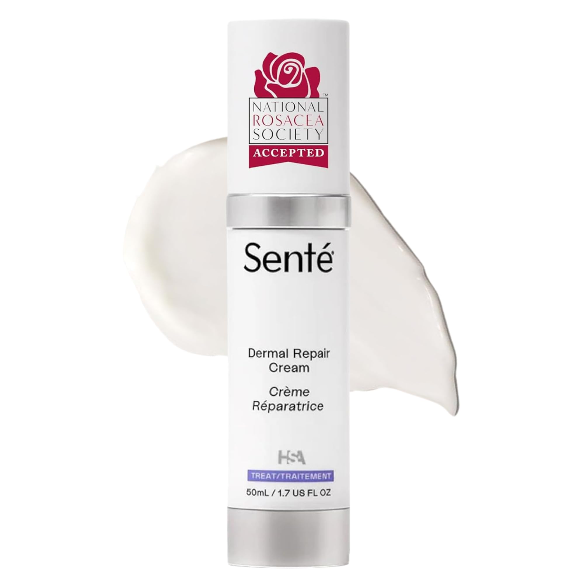 - Senté Dermal Repair Facial Cream | Nourishing for Rosacea, Sensitive Skin, & Post-Procedure | Hydrate & Soothe| with Patented HSA, Vitamin E & Green Tea Extract | 1.7 Fl Oz