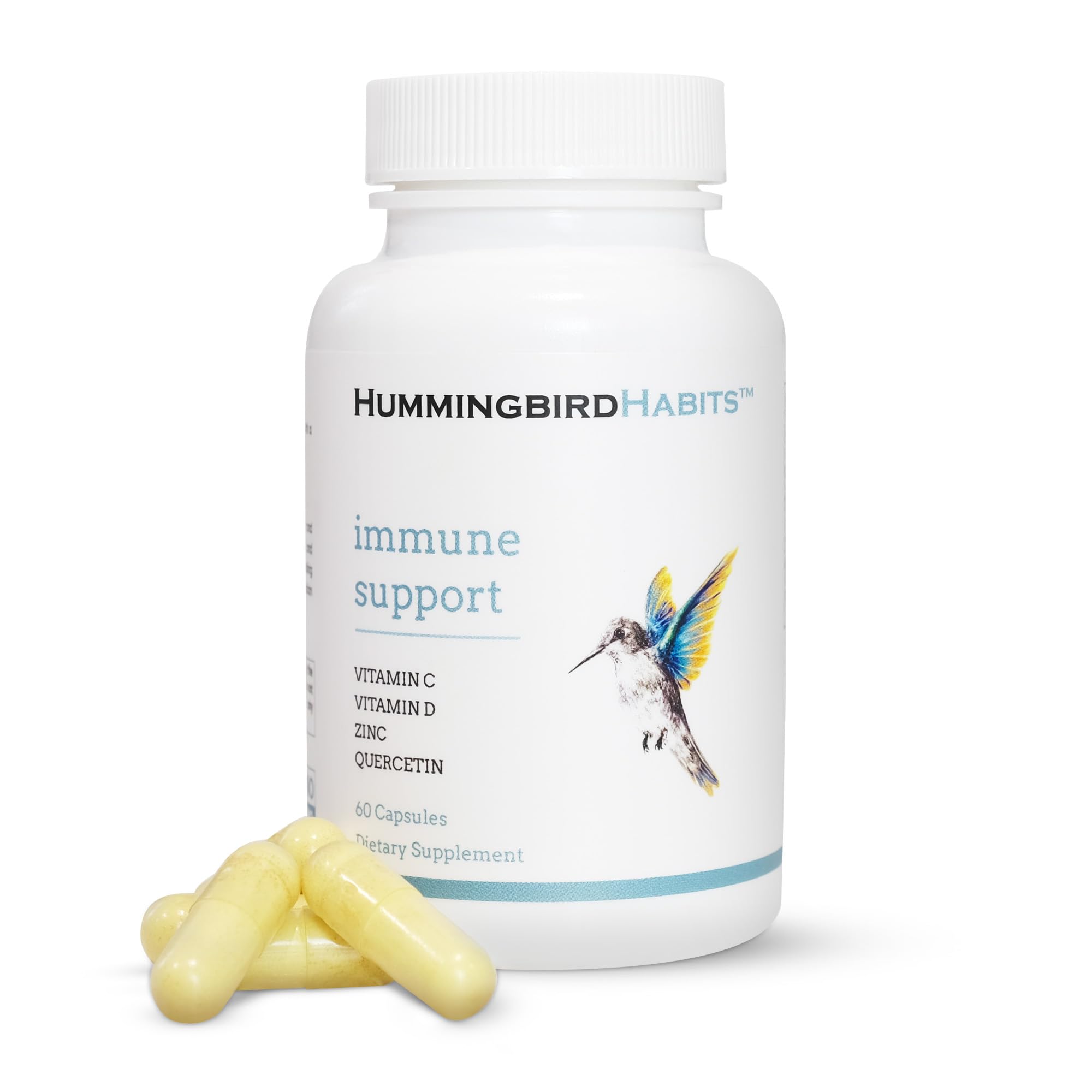 Immune Support, Zinc Quercetin Vitamin C and D Immune Complex, Dihydrate Quercitin Supplements 500 with Zinc Vitamin C D3 for Immunity Support, Vegan Supplement (60 Capsules)