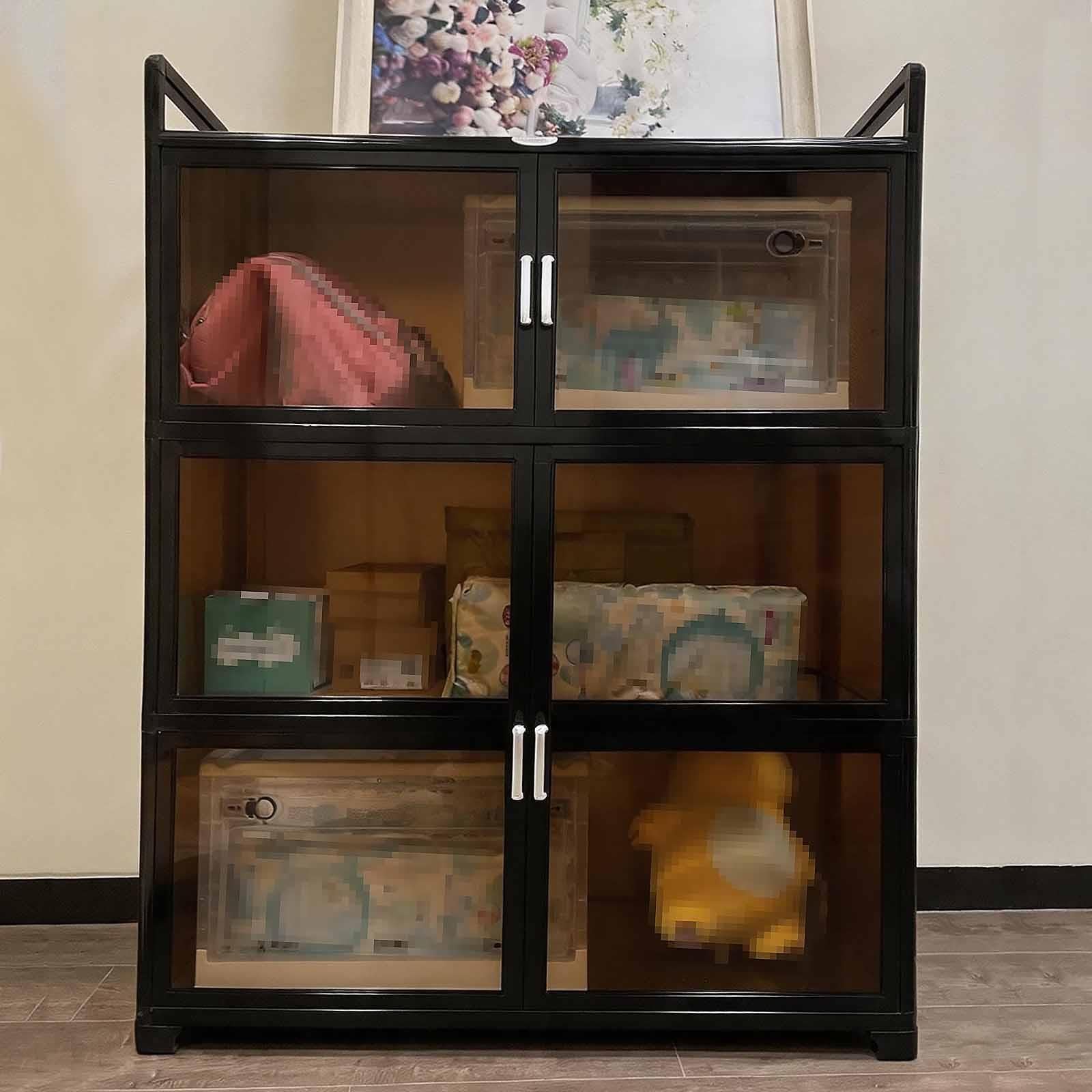 Carrito de Cocina de Aluminio con Ruedas, Armario Acrílico Ahumado