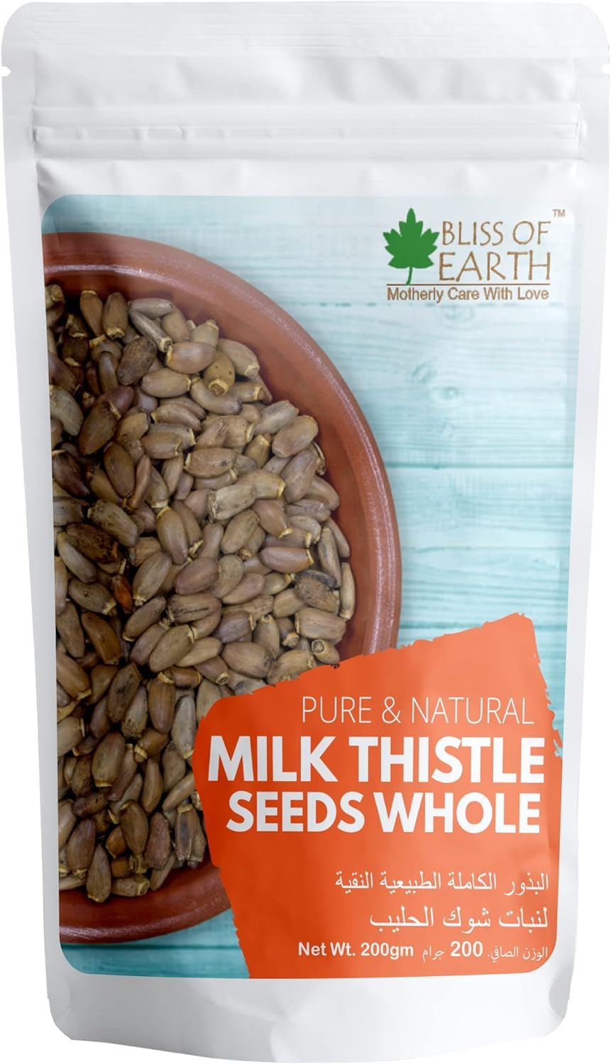 Bliss of Earth Milk Thistle Seeds Organic | 200g Superfood for Natural Liver Detox & Support, and Immune Health | Ideal for Smoothies, Teas & Recipes