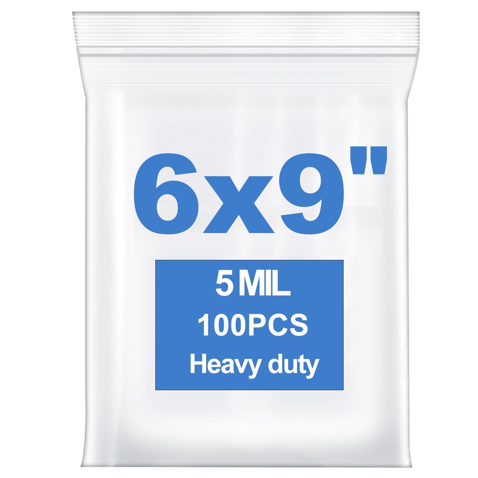 Somoga 100PCS 5 Mil Thick Clear Zip Seal Lock Bags