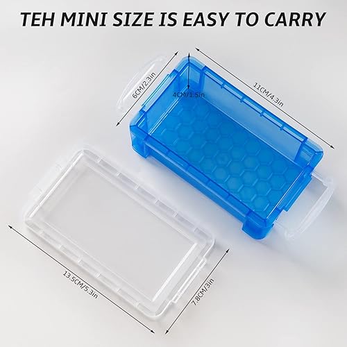 Miniatura 3 de testyu 12 recipientes pequeños de almacenamiento con tapas, 4.3 x 2.3 x 1.5 pulgadas, caja de plástico apilable pequeña, colorida caja de