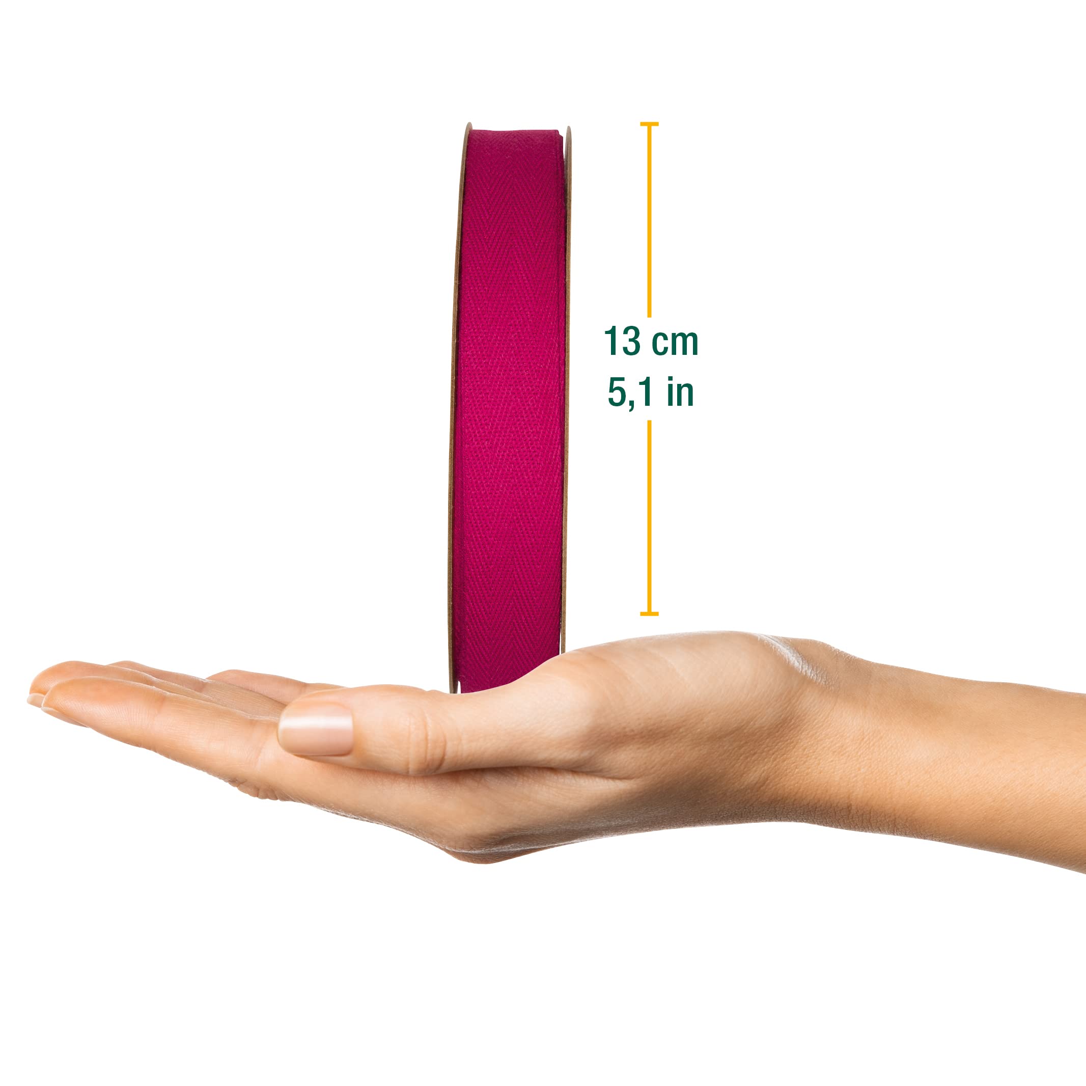 Halbach Seidenbender 100% Cotton Ribbon, 20mm x 20m, Pink, DIY Craft, Suitable for all Occasions - Image 3