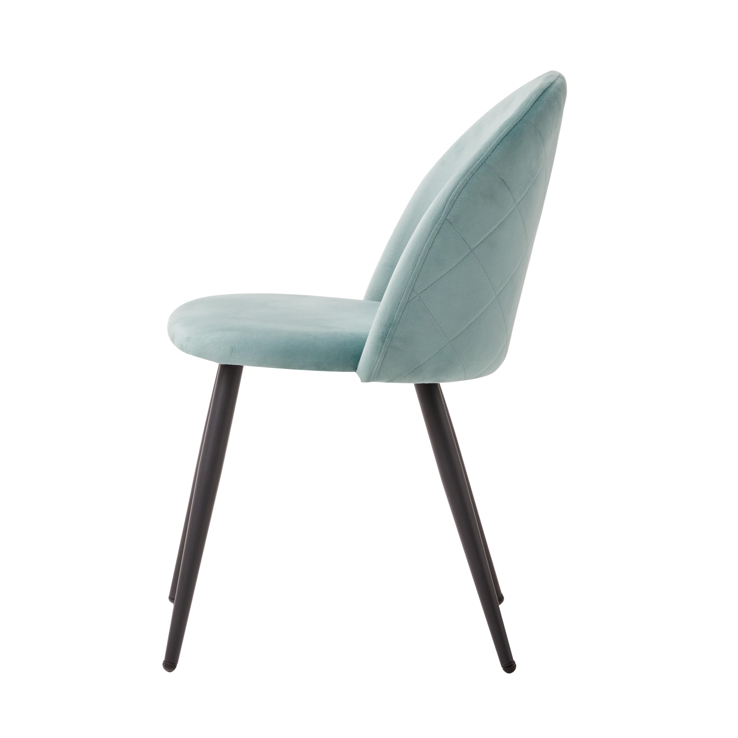 BenyLed Set di 4 Sedie da Pranzo Scandinave, Sedie da Cucina in Velluto, Sedie Imbottite Cucina con Gambe in Metallo Nero (Verde+Blu/Nero Piedi)