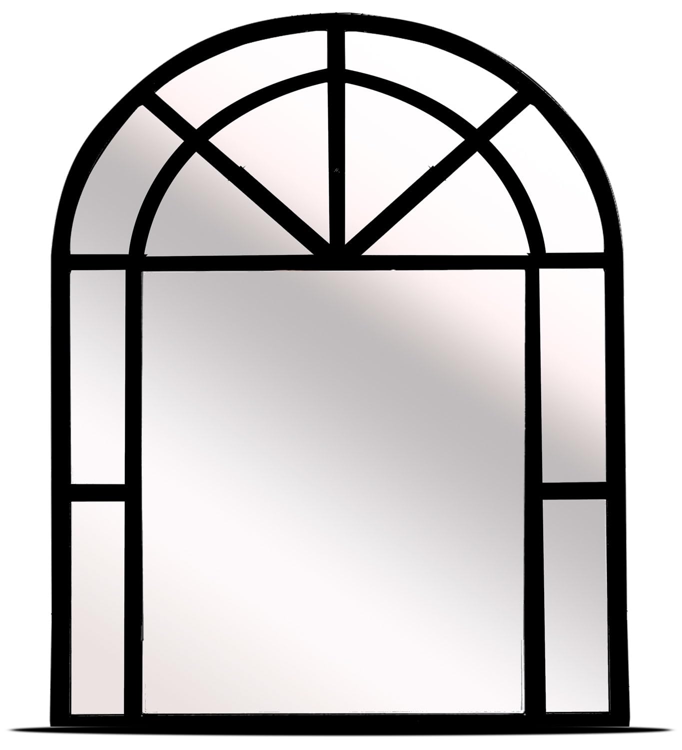 Hogar y Mas Espejo Pared Ventana Francesa Negro Decorativo PVC 50X76CM