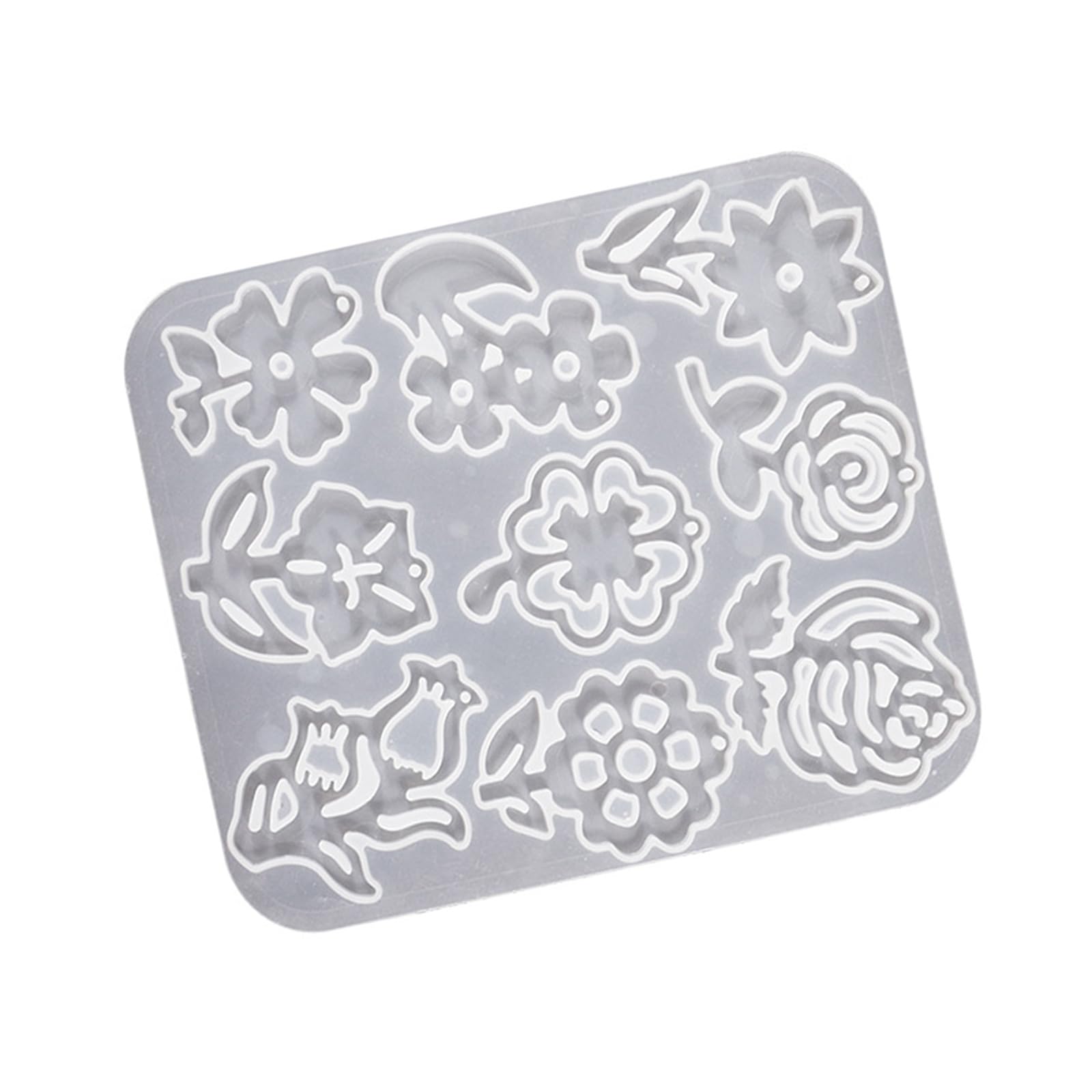 alloneslife Sturdy Clear Silicone Pendant Molds for Resin Jewelry Making and Decorative Keychain Accessories Silicone Flower Mold