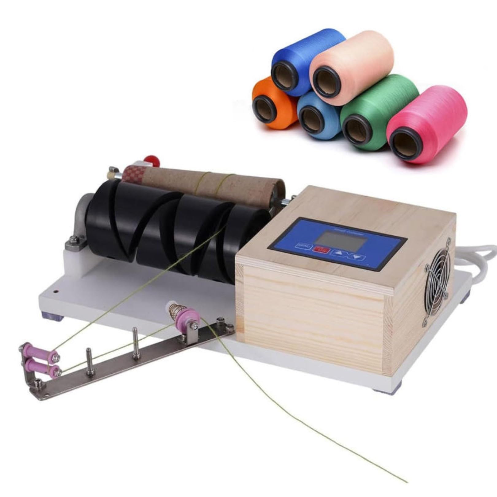 Máquina Enrolladora de Hilo Eléctrica, Enrollador Automático de Conos de Lana con Velocidad y Temporizador Ajustables, Capacidad de Carrete de 620G, Bobina de Hilo Anti-enredos Para Tejer