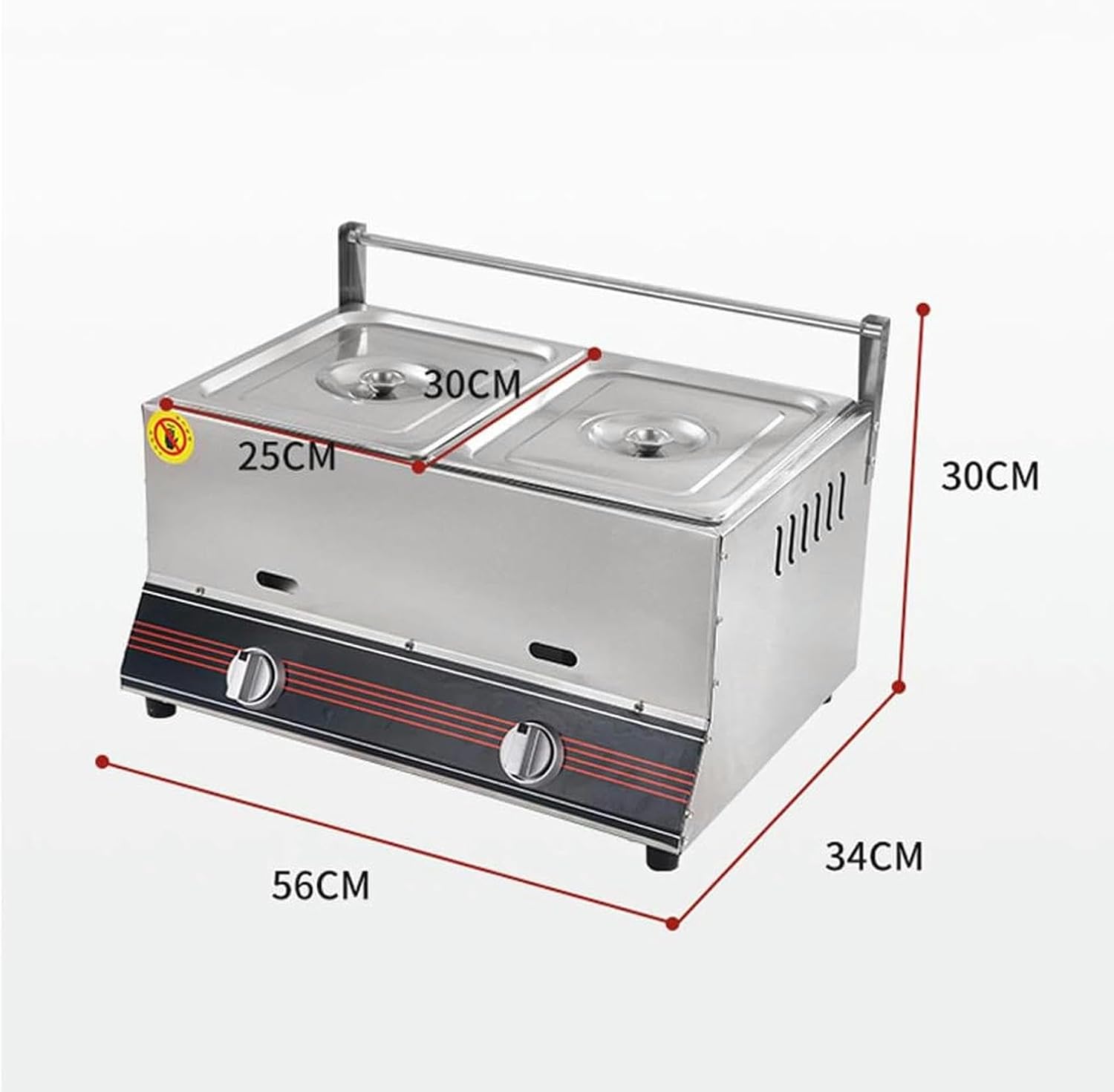 12L Gas Deep Fryer Commercial Deep Fat Fryer Stainless Steel Fryer with 2 Basket and Lid, Twin Deep Fat Fryer for Chips Donuts Fish, Easy Clean