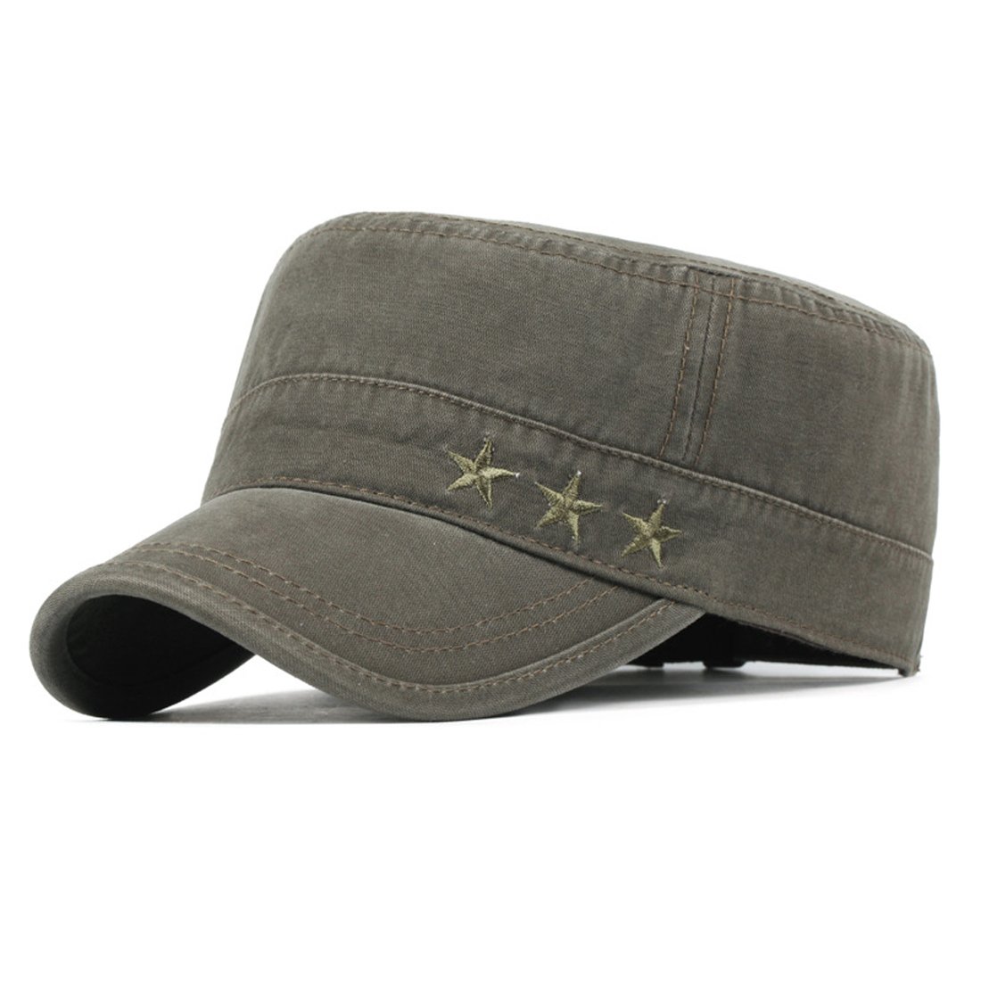 Xrdss Men's Army Green Classic Army Caps Military Hats Adjustable Baseball Cap (Army Green)