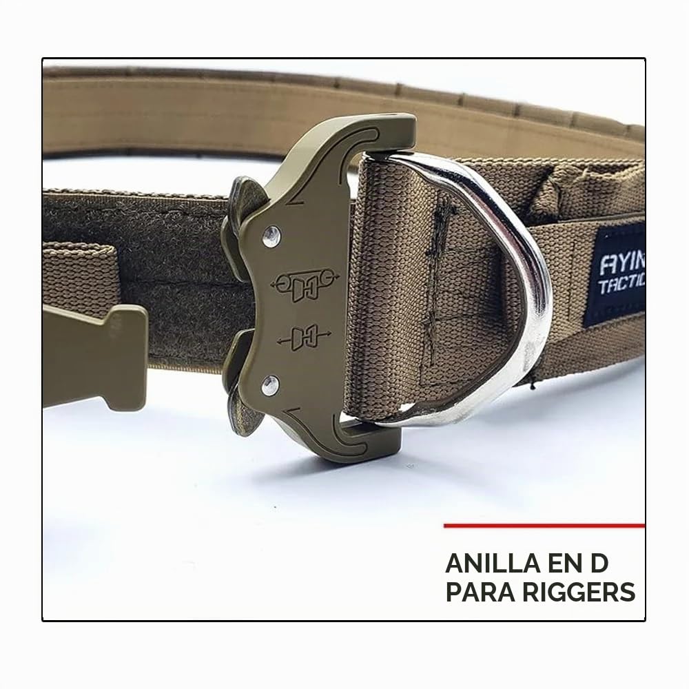 AYIN Cinturón táctico Molle de liberación rápida de 1.5 pulgadas interior y 2 pulgadas de rango exterior táctico resistente