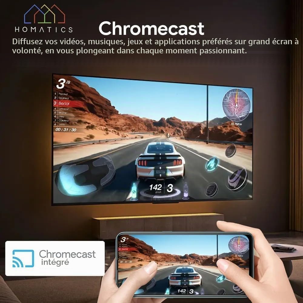 Homatics R Box R 4K Plus – Boîtier Android TV Certifié G00gle TV – 4 Go RAM / 32 Go ROM – Amlogic S905X4 – 4K HDR – Wi-FI 6 – Ethernet Gigabit – Dolby Atmos – Commande Vocale