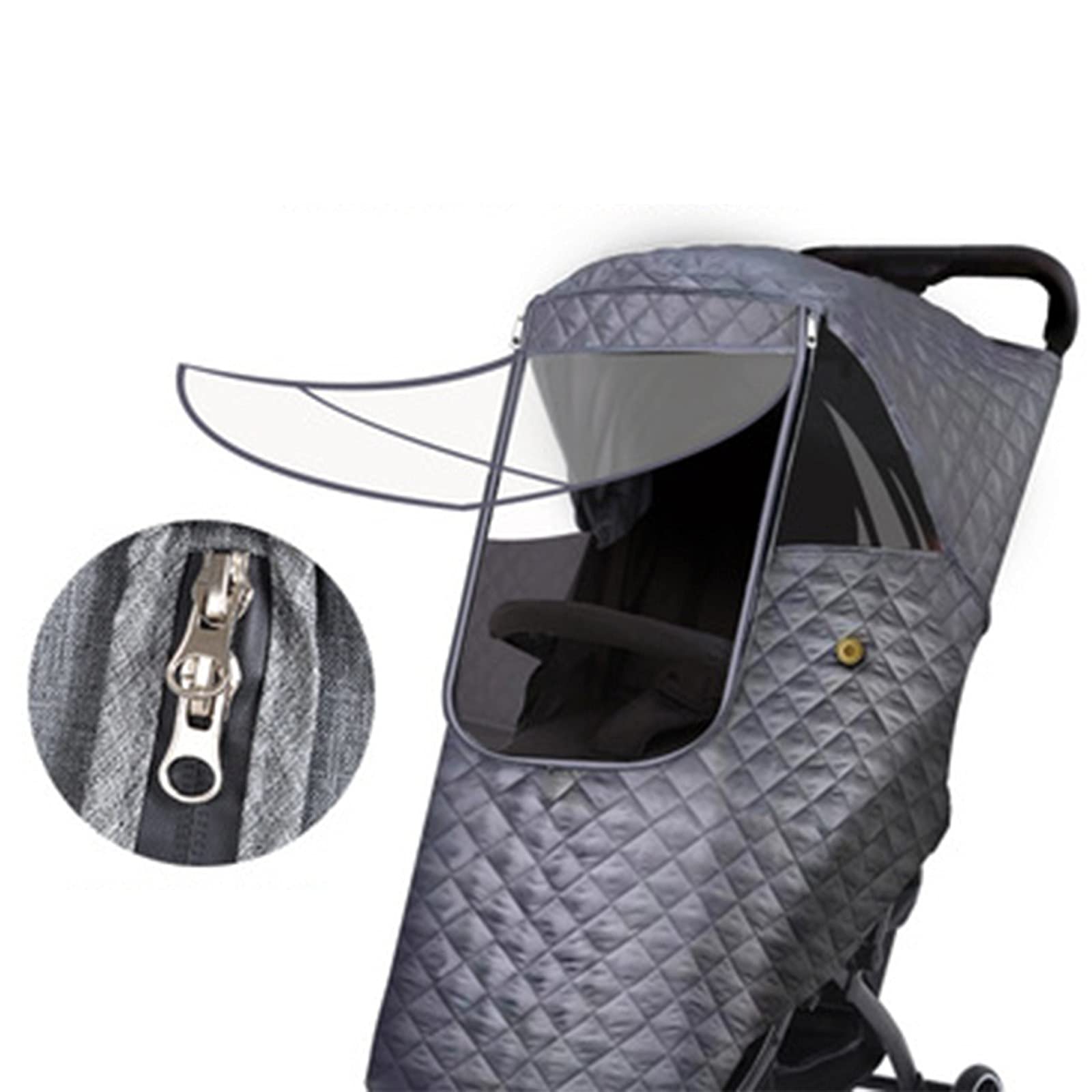 Housse de Pluie pour Poussette, Housse de Pluie Universelle pour Poussette, Coupe-Vent, Anti-Buée et Anti-Neige Garder Au Chaud, Fenêtre Transparente et Visible, pour Poussette(Color:C)