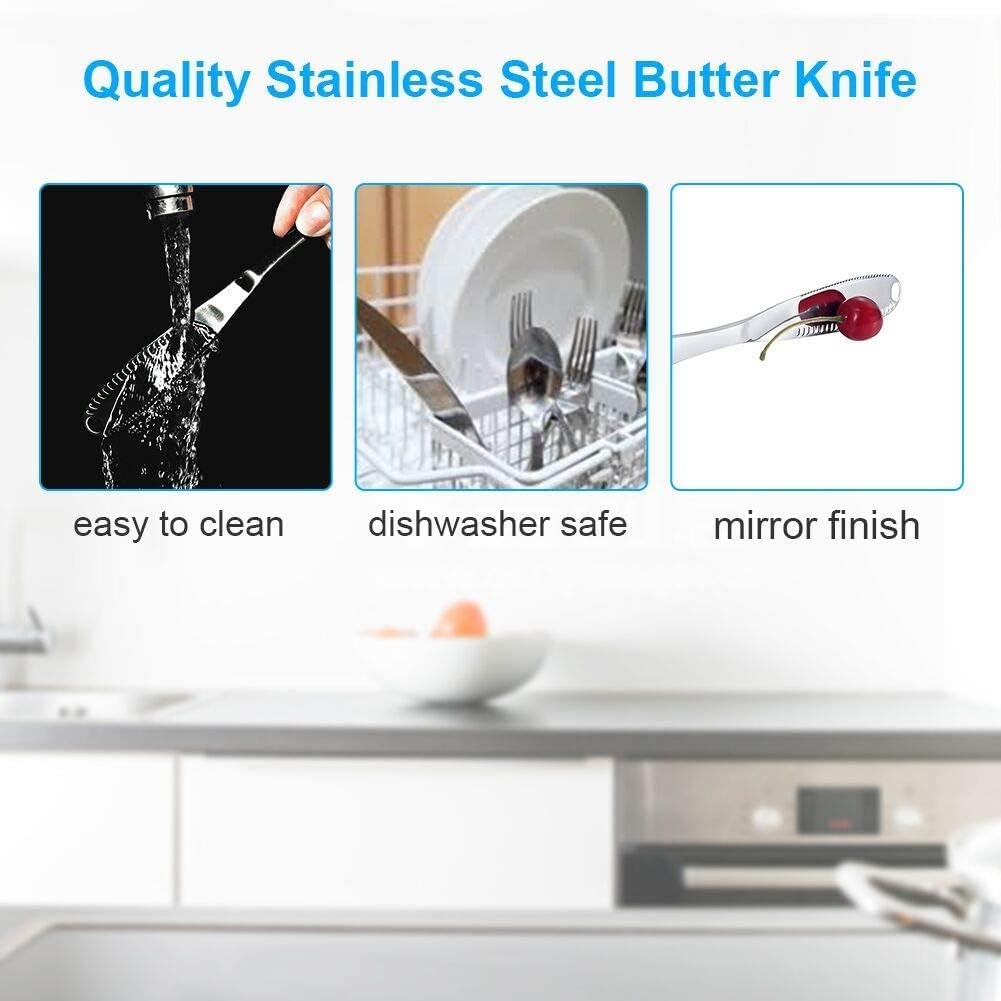 Cuchillo de Mantequilla,2 PCS 3 en 1 Esparcidores de Mantequilla de Acero Inoxidable Rallador de Crema Multiusos Utensilios de Cocina para Rebanar Pan Queso Y Cortar Crema