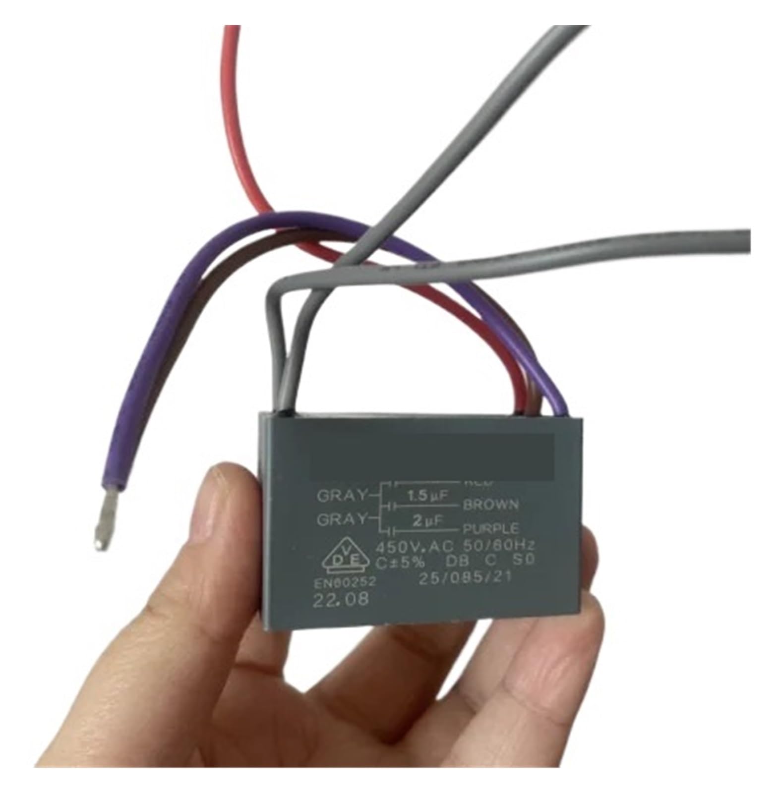LEOTNNDQ CBB61 Capacitance 1.5UF+1.5UF+2UF AC 450V 5 Wires