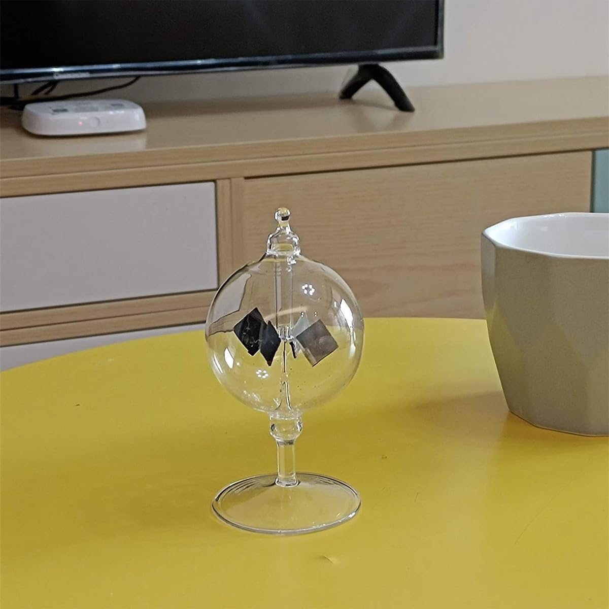 Gorise Radiómetro Solar Crookes Transparente, Molino de Viento de Vidrio con aspas giratorias alimentadas por energía Solar, Herramienta educativa para la decoración del del hogar.