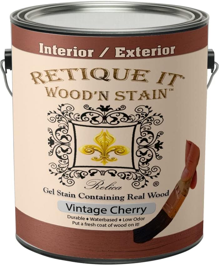 Retique It Wood'n Stain - Liquid Wood Gel Stain Interior/Exterior (128 oz (Gallon), 95 Vintage Cherry)