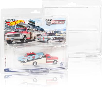 12 Pack Protector Cases Compatible with Hot Wheels Team Transport 0.7mm Thick PET Clear Clamshell Display & Storage Blister Protective Covers 12